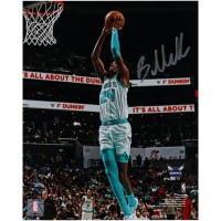 Brandon Miller Charlotte Hornets Autographed Fanatics Authentic 8 x 10 Dunk In White Photograph