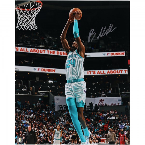 Brandon Miller Charlotte Hornets Autographed Fanatics Authentic 16 x 20 Dunk In White Photograph