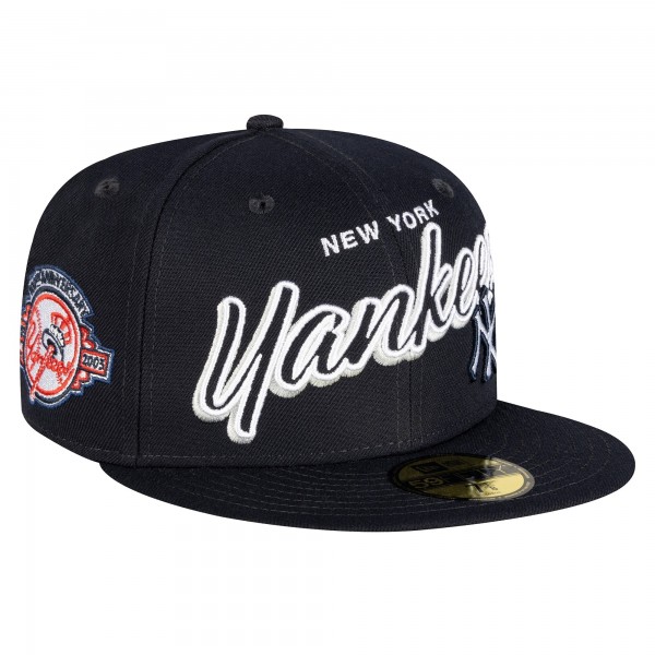 Бейсболка New York Yankees New Era Navy Script Sided 59FIFTY