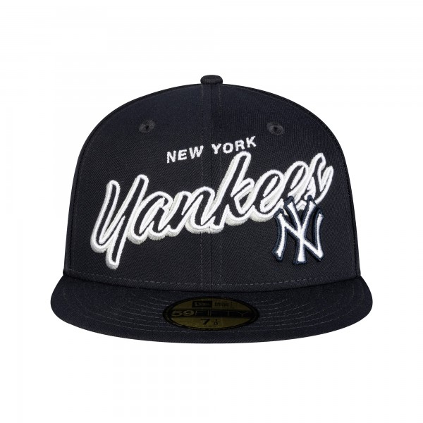 Бейсболка New York Yankees New Era Navy Script Sided 59FIFTY
