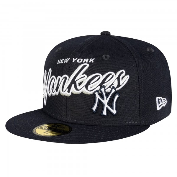 Бейсболка New York Yankees New Era Navy Script Sided 59FIFTY