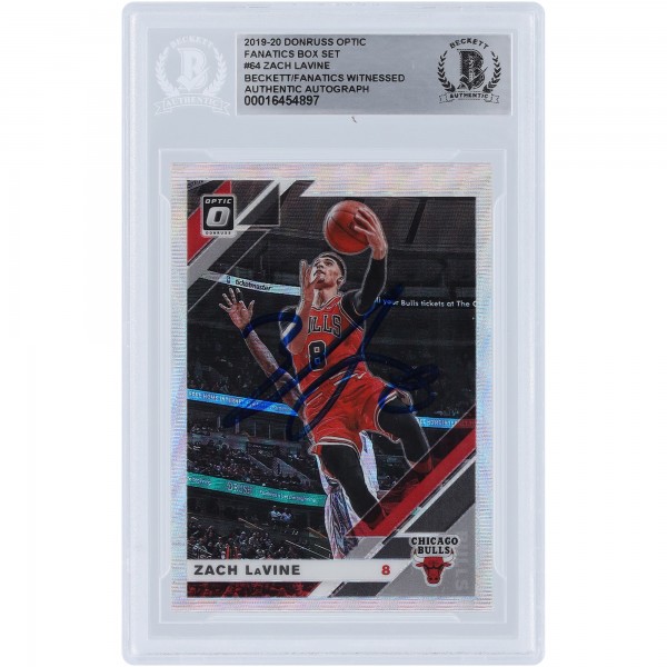 Zach LaVine Chicago Bulls Autographed 2019-20 Panini Donruss Optic Fanatics Box Set #64 Beckett Fanatics Witnessed Authenticated Card