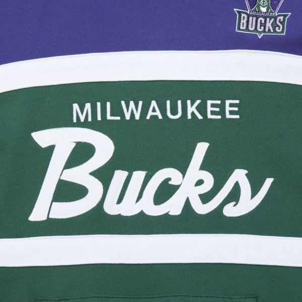 Толстовка Milwaukee Bucks Mitchell & Ness Head Coach - Green/Purple