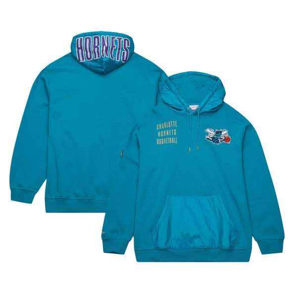 Толстовка Charlotte Hornets Mitchell & Ness  Team OG 2.0 Vintage Logo Fleece - Teal