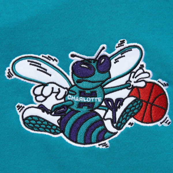 Толстовка Charlotte Hornets Mitchell & Ness  Team OG 2.0 Vintage Logo Fleece - Teal