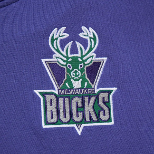 Толстовка Milwaukee Bucks Mitchell & Ness Team OG 2.0 Vintage Logo Fleece - Purple
