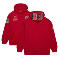 Толстовка Miami Heat Mitchell & Ness Red Team OG 2.0 Vintage Logo Fleece