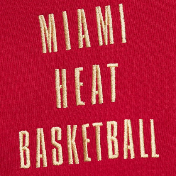 Толстовка Miami Heat Mitchell & Ness Red Team OG 2.0 Vintage Logo Fleece