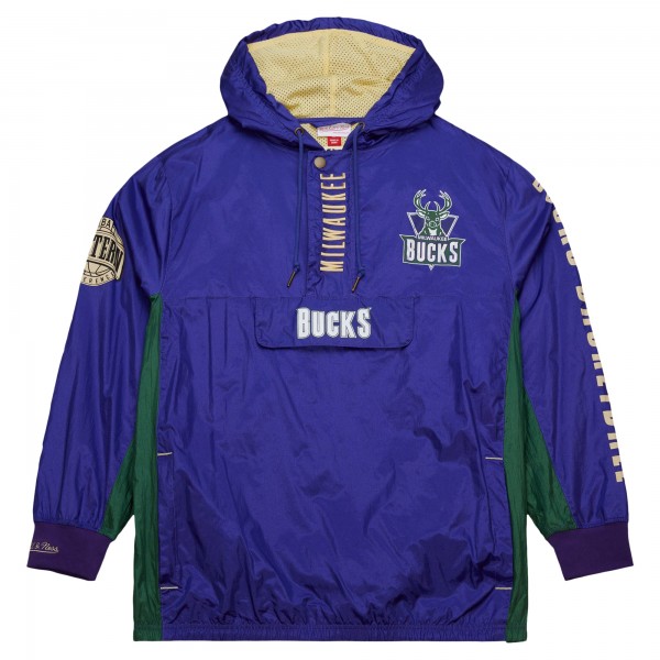 Ветровка на короткой молнии Milwaukee Bucks Mitchell & Ness Team OG 2.0 Vintage Logo Anorak - Purple