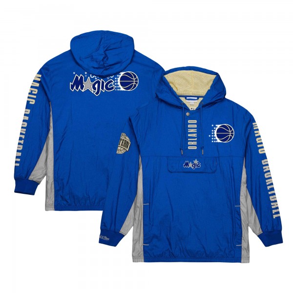 Кофта на короткой молнии Orlando Magic Mitchell & Ness Blue Team OG 2.0 Vintage Logo Anorak Windbreaker