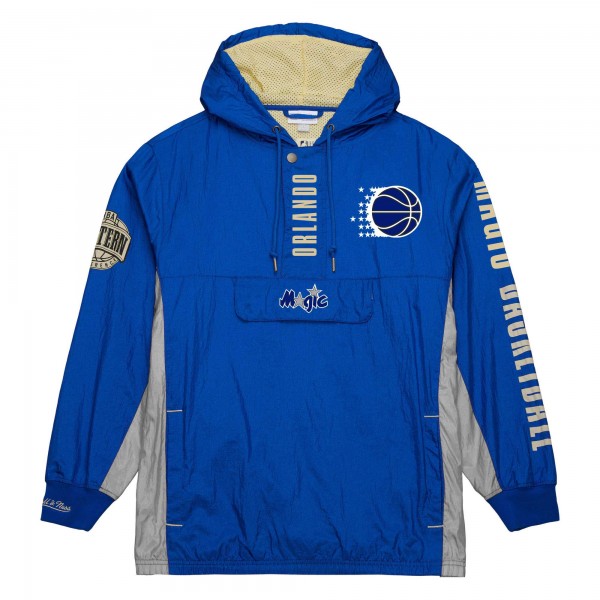 Кофта на короткой молнии Orlando Magic Mitchell & Ness Blue Team OG 2.0 Vintage Logo Anorak Windbreaker