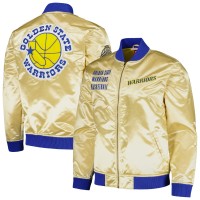 Кофта на молнии Golden State Warriors Mitchell & Ness Team OG 2.0 Vintage Logo Satin - Gold