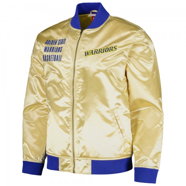 Кофта на молнии Golden State Warriors Mitchell & Ness Team OG 2.0 Vintage Logo Satin - Gold