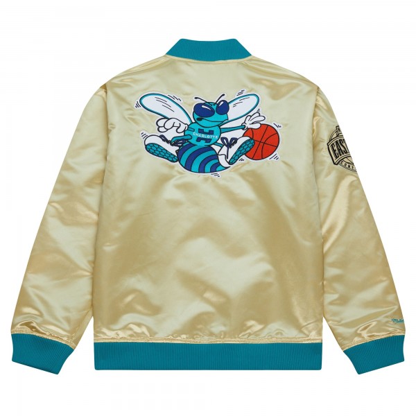 Кофта на молнии Charlotte Hornets Mitchell & Ness Team OG 2.0 Vintage Logo Satin - Gold