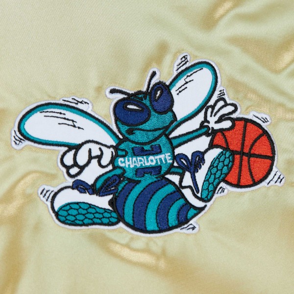 Кофта на молнии Charlotte Hornets Mitchell & Ness Team OG 2.0 Vintage Logo Satin - Gold