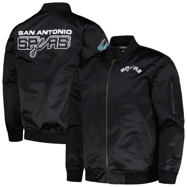 Бомбер на молнии San Antonio Spurs Mitchell & Ness Hardwood Classics Vintage Logo - Black