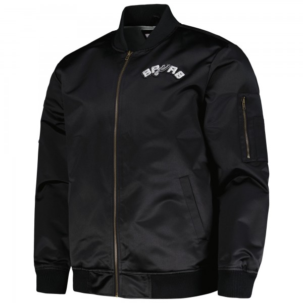 Бомбер на молнии San Antonio Spurs Mitchell & Ness Hardwood Classics Vintage Logo - Black
