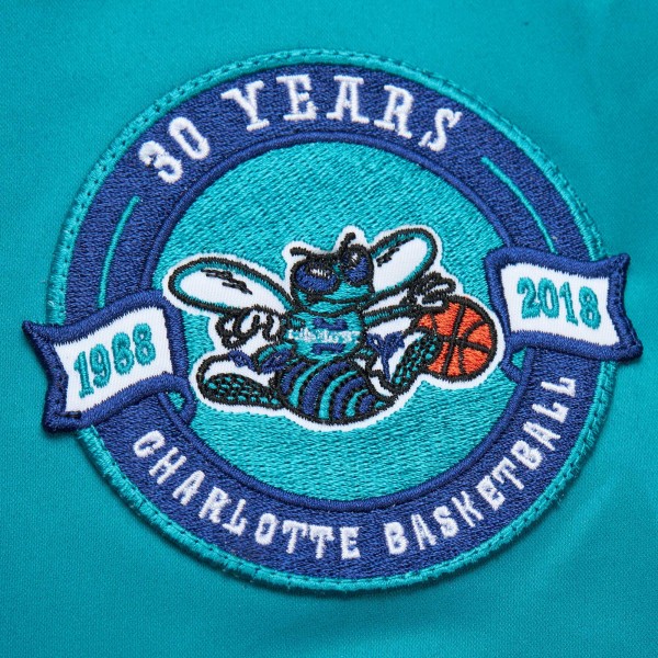 Бомбер Charlotte Hornets Mitchell & Ness Hardwood Classics Vintage Logo - Teal