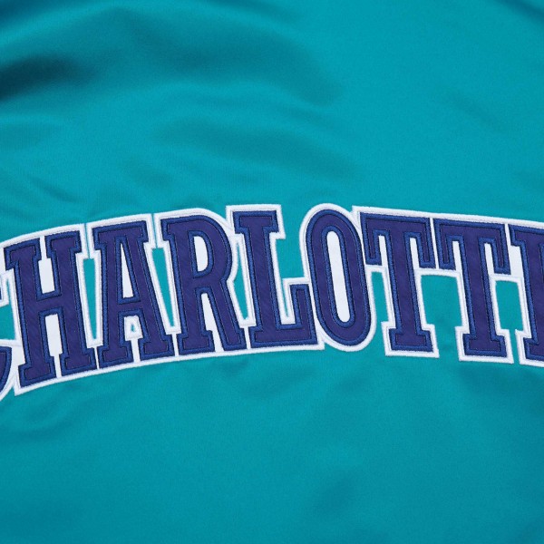 Бомбер Charlotte Hornets Mitchell & Ness Hardwood Classics Vintage Logo - Teal