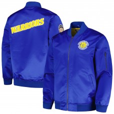 Бомбер Golden State Warriors Mitchell & Ness Hardwood Classics Vintage Logo - Royal