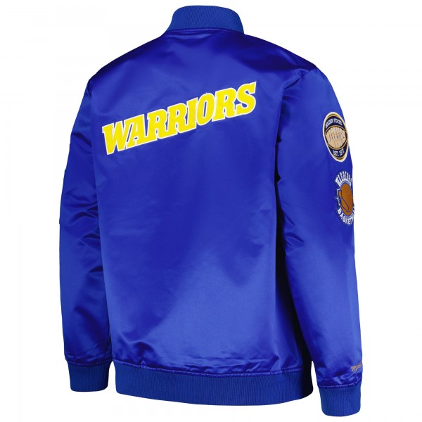 Бомбер Golden State Warriors Mitchell & Ness Hardwood Classics Vintage Logo - Royal