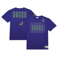 Футболка Milwaukee Bucks Mitchell & Ness Hardwood Classics Team OG 2.0 Premium Vintage Logo - Purple