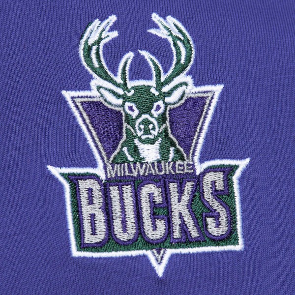 Футболка Milwaukee Bucks Mitchell & Ness Hardwood Classics Team OG 2.0 Premium Vintage Logo - Purple
