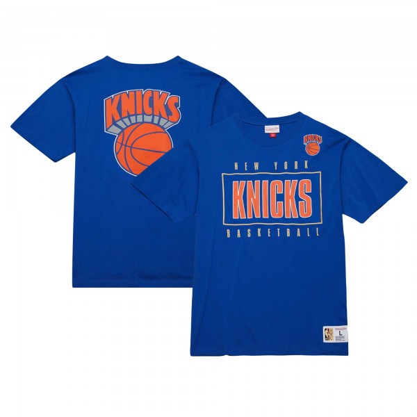 Футболка New York Knicks Mitchell & Ness Hardwood Classics Team OG 2.0 Premium Vintage Logo - Blue