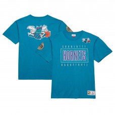 Футболка Charlotte Hornets Mitchell & Ness Hardwood Classics Team OG 2.0 Premium Vintage Logo - Teal