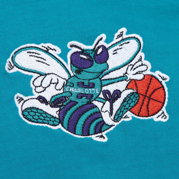 Футболка Charlotte Hornets Mitchell & Ness Hardwood Classics Team OG 2.0 Premium Vintage Logo - Teal