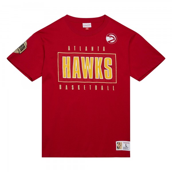 Футболка Atlanta Hawks Mitchell & Ness Hardwood Classics Team OG 2.0 Premium Vintage Logo - Red