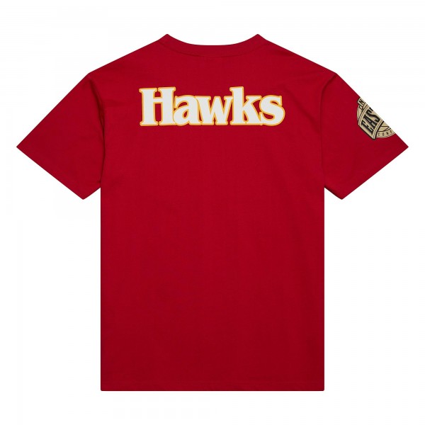 Футболка Atlanta Hawks Mitchell & Ness Hardwood Classics Team OG 2.0 Premium Vintage Logo - Red