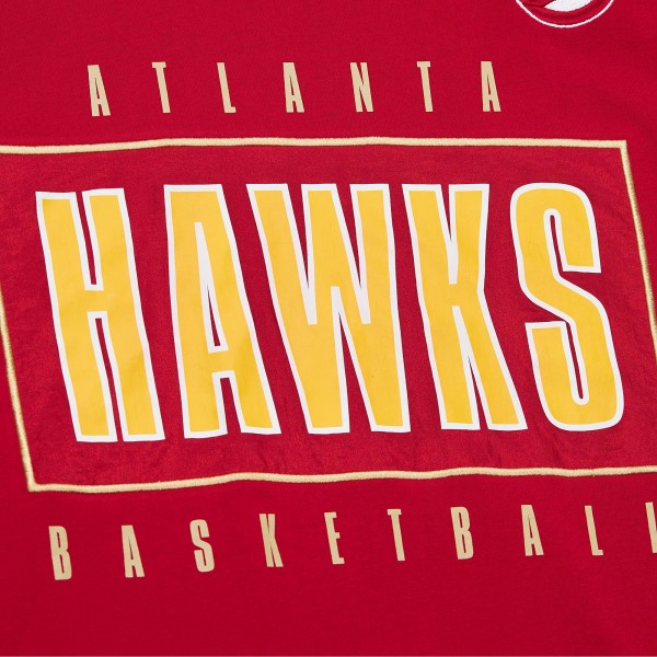 Футболка Atlanta Hawks Mitchell & Ness Hardwood Classics Team OG 2.0 Premium Vintage Logo - Red