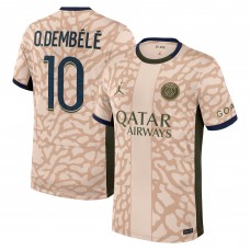 Игровая джерси Ousmane Dembélé Paris Saint-Germain Jordan Brand 2023/24 Fourth Stadium Replica Player – Tan