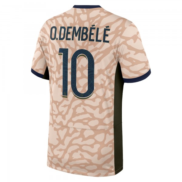 Игровая джерси Ousmane Dembélé Paris Saint-Germain Jordan Brand 2023/24 Fourth Stadium Replica Player – Tan