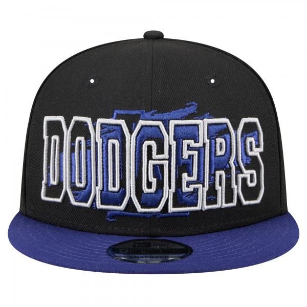 Бейсболка Los Angeles Dodgers New Era Black Splatter 9FIFTY Snapback