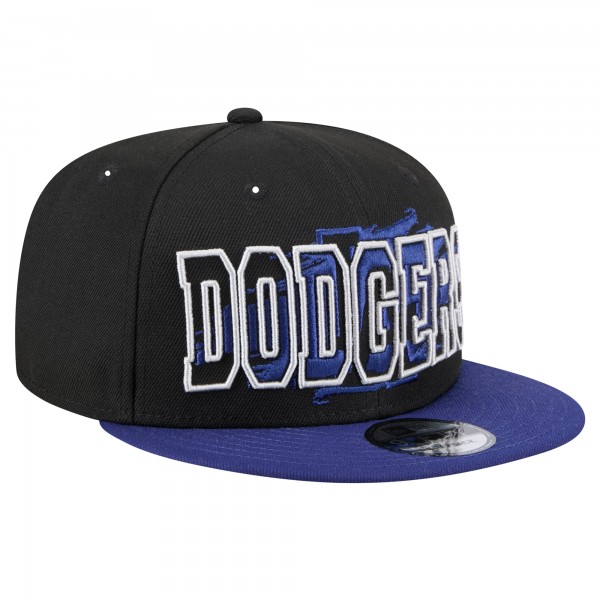 Бейсболка Los Angeles Dodgers New Era Black Splatter 9FIFTY Snapback