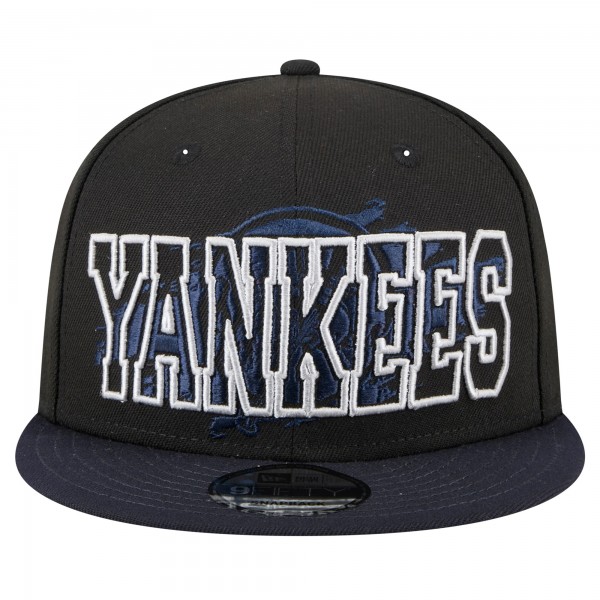Бейсболка New York Yankees New Era Black Splatter 9FIFTY Snapback