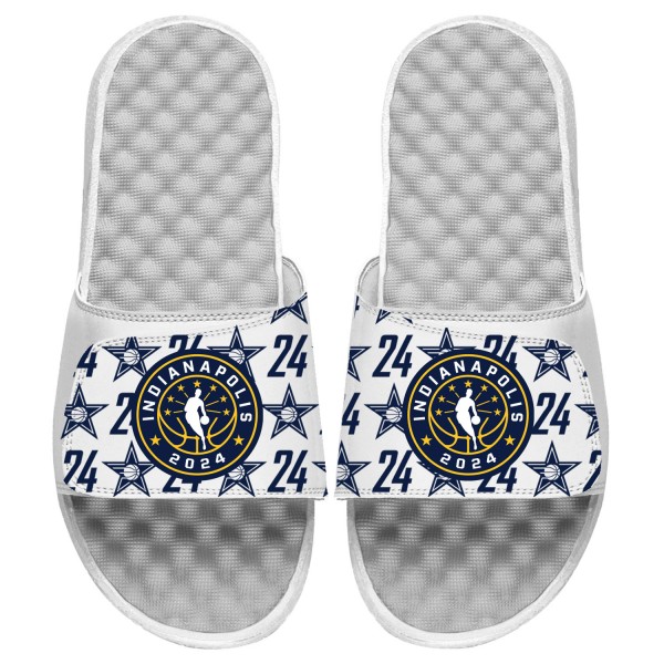 Шлепки ISlide 2024 NBA All-Star Game Pattern - White