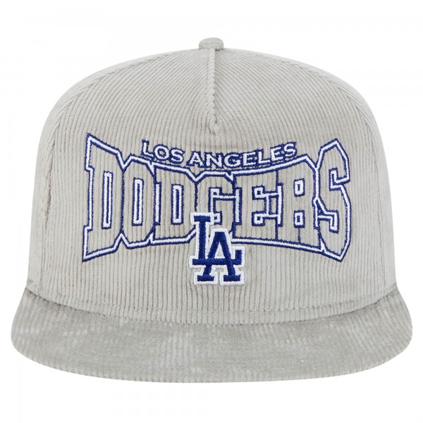 Los Angeles Dodgers New Era Gray Corduroy Golfer Snapback Hat