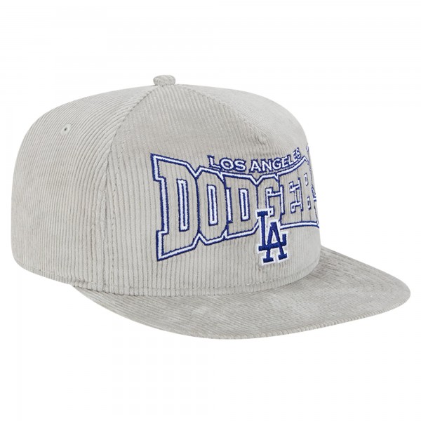 Los Angeles Dodgers New Era Gray Corduroy Golfer Snapback Hat