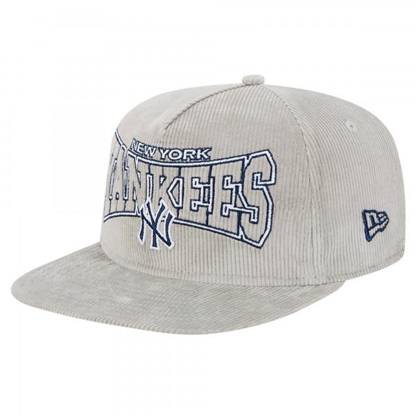 New York Yankees New Era Gray Corduroy Golfer Snapback Hat