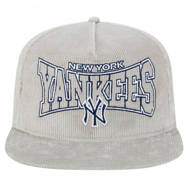 New York Yankees New Era Gray Corduroy Golfer Snapback Hat