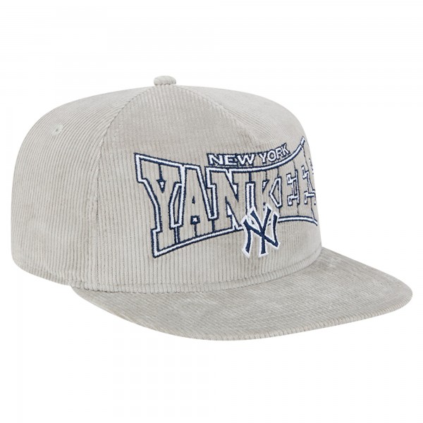 New York Yankees New Era Gray Corduroy Golfer Snapback Hat