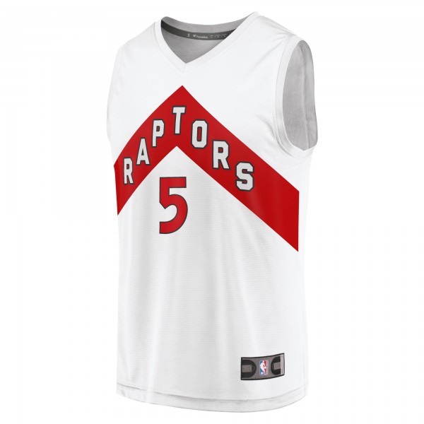 Джерси Toronto Raptors Immanuel Quickley Fanatics White Fast Break Player - Association Edition
