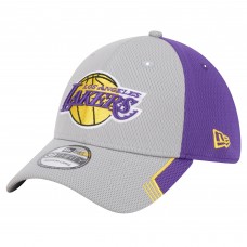 Бейсболка Los Angeles Lakers New Era Gray/Purple Active Trim 39THIRTY