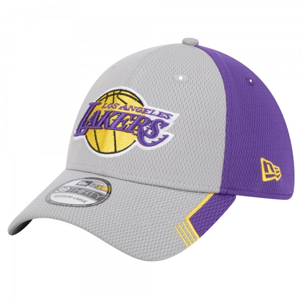 Бейсболка Los Angeles Lakers New Era Gray/Purple Active Trim 39THIRTY