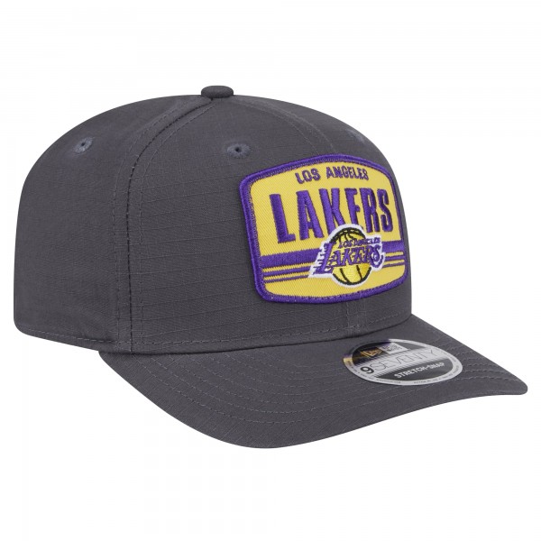 Бейсболка Los Angeles Lakers New Era Graphite Team Elevated Patch 9SEVENTY