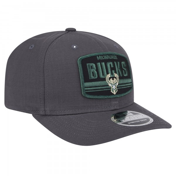 Бейсболка Milwaukee Bucks New Era Graphite Team Elevated Patch 9SEVENTY