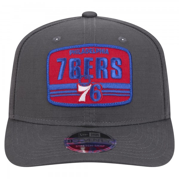 Бейсболка Philadelphia 76ers New Era Graphite Team Elevated Patch 9SEVENTY
